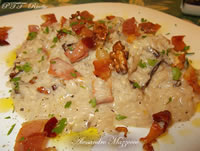 Risotto con gorgonzola, radicchio, noci, pancetta