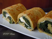 Rotolo di cecina con spinaci e mozzarella