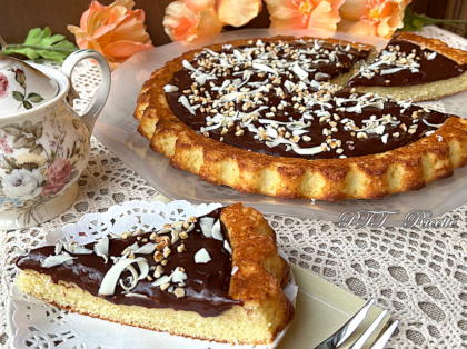 Crostata morbida con crema al cioccolato, in stampo furbo, senza burro